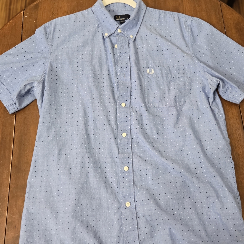 Fred Perry Sky Blue Casual Button Down Shirt